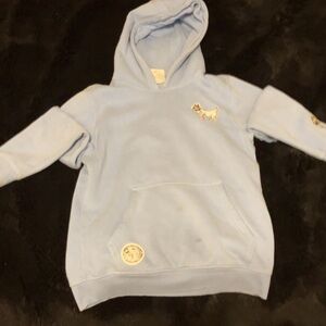 Cozy Light Blue Kids Hoodie with Dog Patch